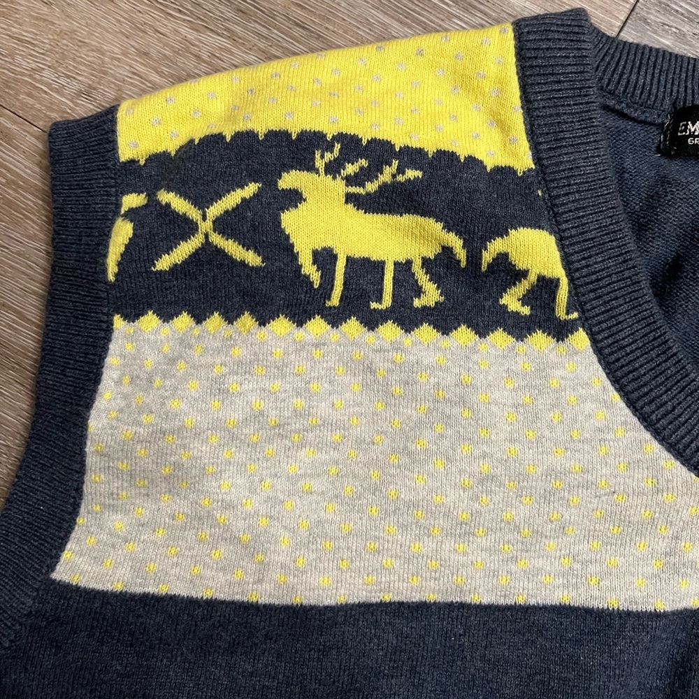 EMPORIO ARMANI Men’s V Neck Sweater Winter Vest Pullover Retro Size XL - Picture 7 of 13